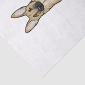 かわいく軽いタンおよび黒いジャーマン・シェパード犬 薄葉紙 (詳細)