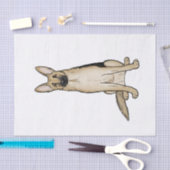 かわいく軽いタンおよび黒いジャーマン・シェパード犬 薄葉紙 (クラフト)