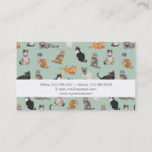 かわいく軽快な猫ちゃん猫パターン 名刺 (裏面)