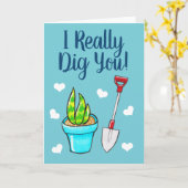 かわいく鉢植えな植物私は実際に掘ります カード (黄色い花)