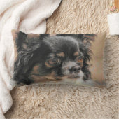 かわいく長い毛のチワワのLumbarの装飾用クッション ランバークッション (ブランケット)