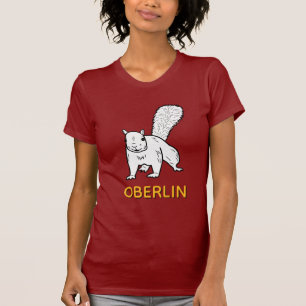 かわいく間抜けなおもしろいのOberlinの白いリスのイラストレーション Tシャツ