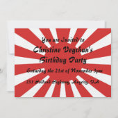 かわいく青いかわいいのKokeshiの人形の誕生日の招待状 招待状 (裏面)