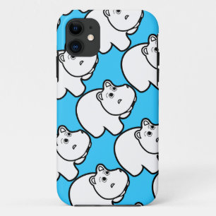 かわいく青いカバ iPhone 11 ケース