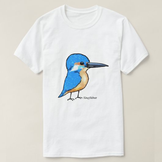 かわいく青いカワセミの鳥 Tシャツ (デザイン正面)