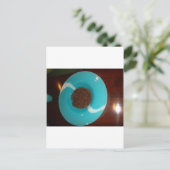 かわいく青いコーヒー豆のクローズアップ ポストカード (スタンド正面)