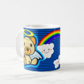 かわいく青いテディー・ベアの天使のマグ コーヒーマグカップ (正面左)