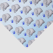 かわいく青いハートの気球象の男の赤ちゃんのシャワー 薄葉紙 (詳細)