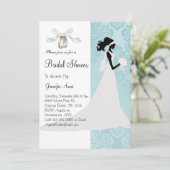 かわいく青いブライダルシャワーの招待 招待状 (スタンド正面)