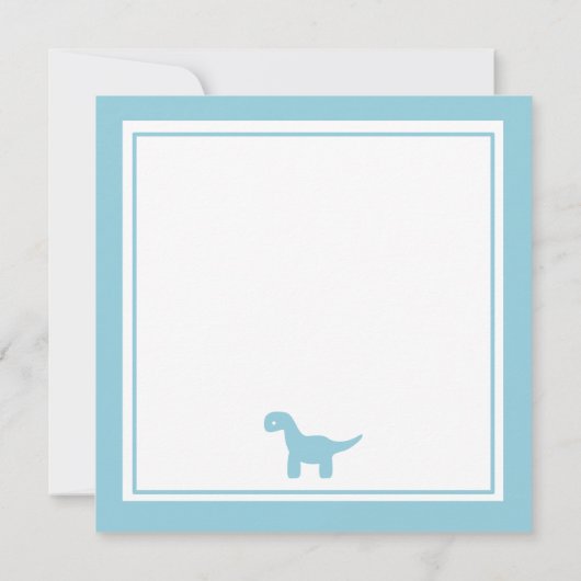 かわいく青い恐竜のベビーシャワーの招待状 招待状 (裏面)