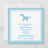 かわいく青い恐竜のベビーシャワーの招待状 招待状 (正面)