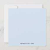 かわいく青い最初に象の写真の第1誕生会 招待状 (裏面)