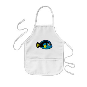 かわいく青い独特の味 子供用エプロン