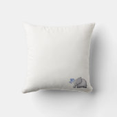 かわいく青い男の赤ちゃんの誕生Stats象の子供部屋 クッション (裏面)