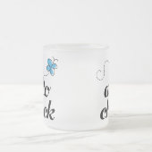 かわいく青い蝶音楽ALTOひよこのギフト フロストグラスマグカップ (中央)