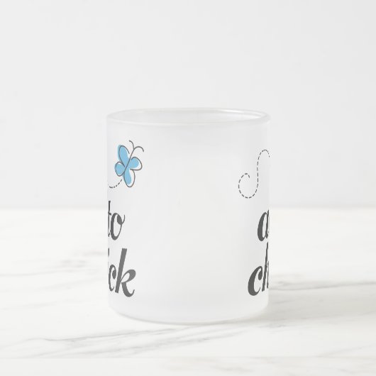 かわいく青い蝶音楽ALTOひよこのギフト フロストグラスマグカップ (中央)