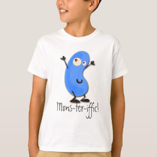 かわいく青い豆モンスター Tシャツ