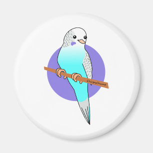 かわいく青いBudgie マグネット