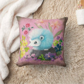 かわいく青いHedegehog クッション (ブランケット)
