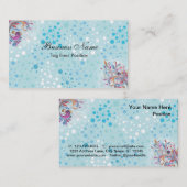 かわいく青および白い泡 名刺 (正面/裏面)