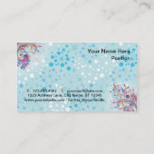 かわいく青および白い泡 名刺 (裏面)