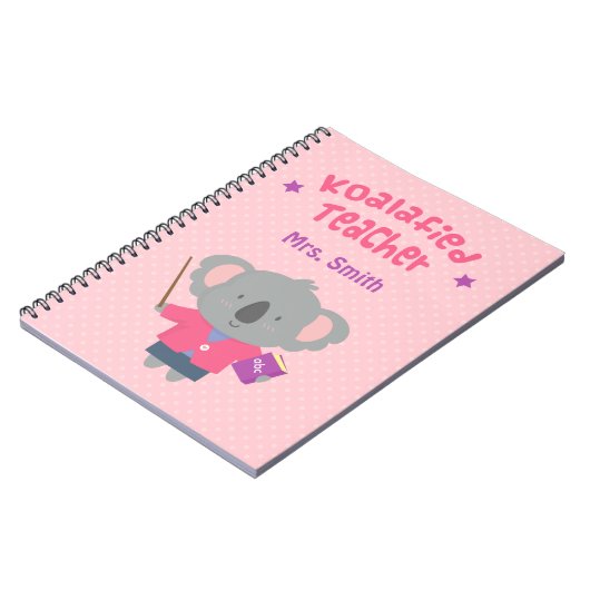 かわいく面白いしゃれのコアラの先生 ノートブック (左側)