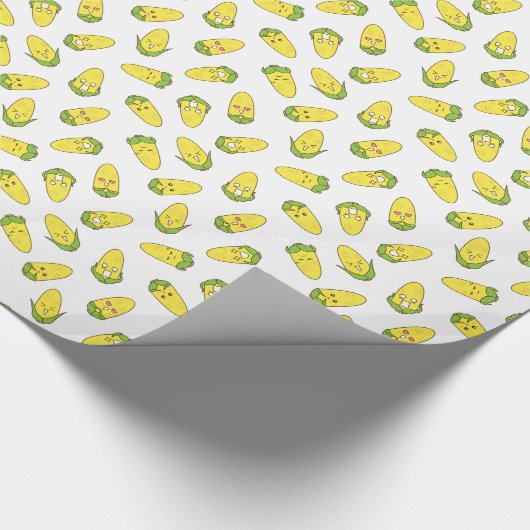 かわいく面白いトウモロコシの表現パターン ラッピングペーパー (角)