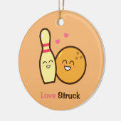 かわいく面白いボーリング・ボールおよび打たれるPin愛 セラミックオーナメント (左)