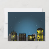 かわいく飛んでいるなスーパーヒーローの女の子の女の子の誕生会 招待状 (裏面)