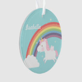 かわいく飛んでいるなユニコーンの虹の女の子部屋の装飾 オーナメント (正面)