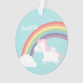 かわいく飛んでいるなユニコーンの虹の女の子部屋の装飾 オーナメント (正面)