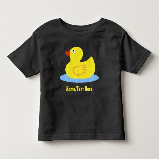 かわいく黄色いゴム製アヒルの名前はカスタマイズ トドラーTシャツ (正面)