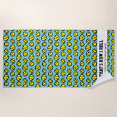 かわいく黄色いテニス・ボールパターンビーチタオルのギフト ビーチタオル (正面)