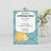 かわいく黄色いハリネズミのパーティの招待状 招待状 (スタンド正面)
