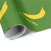 かわいく黄色いバナナパターンカスタムな包装紙 ラッピングペーパー (ロールコーナー)