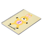 かわいく黄色いバニーの名前入りなノート ノートブック (左側)