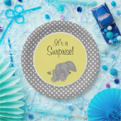 かわいく黄色い象の男女兼用なベビーシャワー ペーパープレート (パーティー)