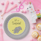 かわいく黄色い象の男女兼用なベビーシャワー ペーパープレート (パーティー)