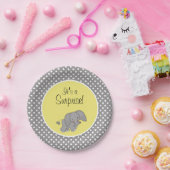 かわいく黄色い象の男女兼用なベビーシャワー ペーパープレート (パーティー)