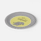 かわいく黄色い象の男女兼用なベビーシャワー ペーパープレート (アングル)