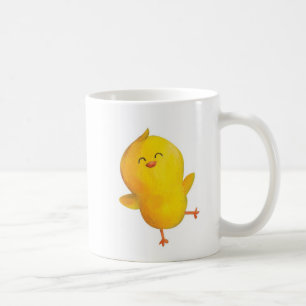 かわいく黄色い鶏 コーヒーマグカップ