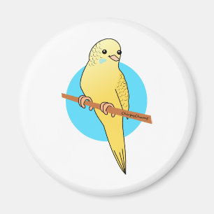 かわいく黄色いBudgie マグネット