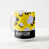 かわいく黄色及び黒い蜂 コーヒーマグカップ (正面左)