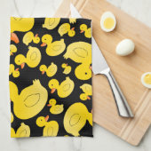 かわいく黒いゴム製アヒル キッチンタオル (四つ折り)