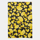 かわいく黒いゴム製アヒル キッチンタオル (縦)