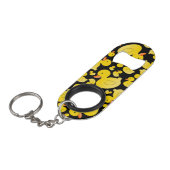 かわいく黒いゴム製アヒル キーホルダー栓抜き (正面アングル)