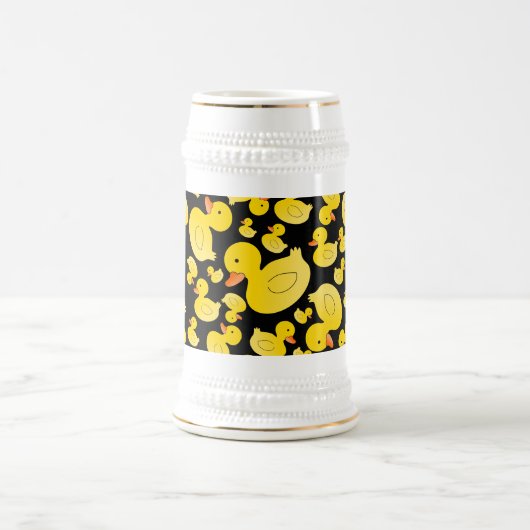 かわいく黒いゴム製アヒル ビールジョッキ (中央)