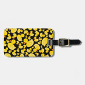 かわいく黒いゴム製アヒル ラゲッジタグ (正面横)