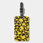 かわいく黒いゴム製アヒル ラゲッジタグ (正面縦)