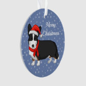 かわいく黒いタンのカーディガンのウェルシュコーギーの愛犬家 オーナメント (正面)